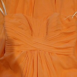 David's Bridal Peach Strapless Dress